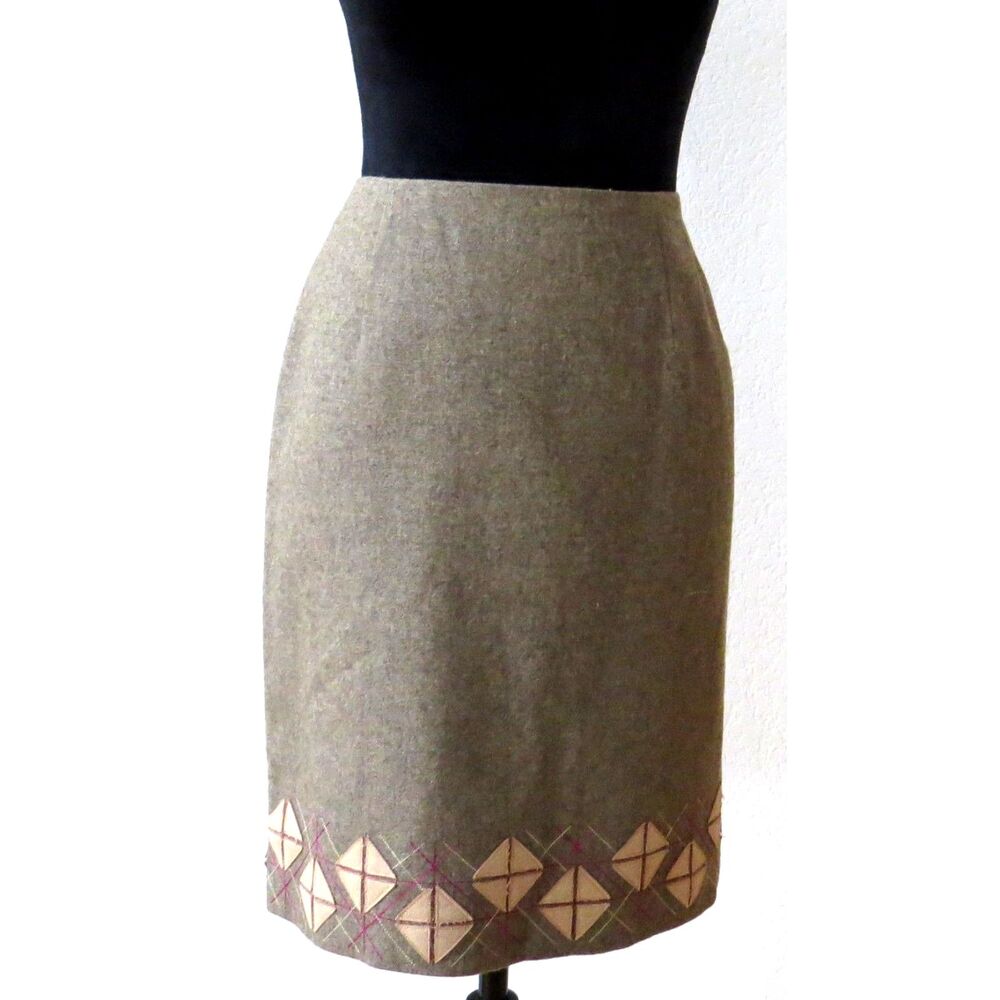 Ann Taylor Loft Vintage Wool Blend Pencil Skirt Flecked Brown 6P EUC